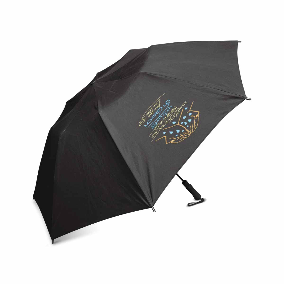 Black Thamizh semi automatic foldable umbrella 42 inch Chinna Chinna Mazhaithuligal Serthuvaipaeno gift idea for friends and family