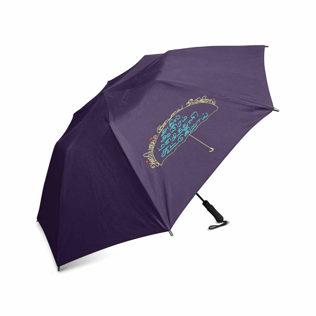 Blue Thamizh semi automatic foldable umbrella 42 inch Anbaenum Kudaiyai Neettugiraai gift idea for friends and family